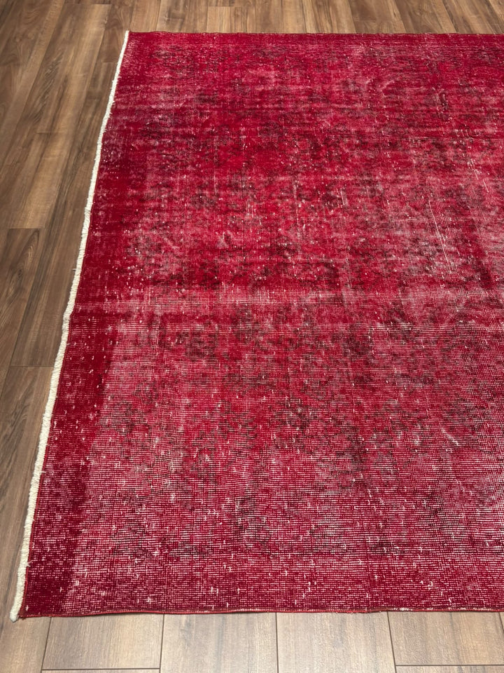 Orijinal Vintage Kırmızı Kök Boya Yün El Dokuma Halı 216x316 6.83 Metrekare - 7x10 ft