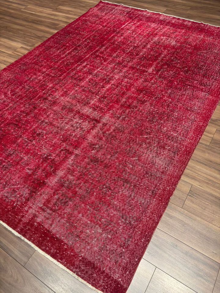 Orijinal Vintage Kırmızı Kök Boya Yün El Dokuma Halı 216x316 6.83 Metrekare - 7x10 ft