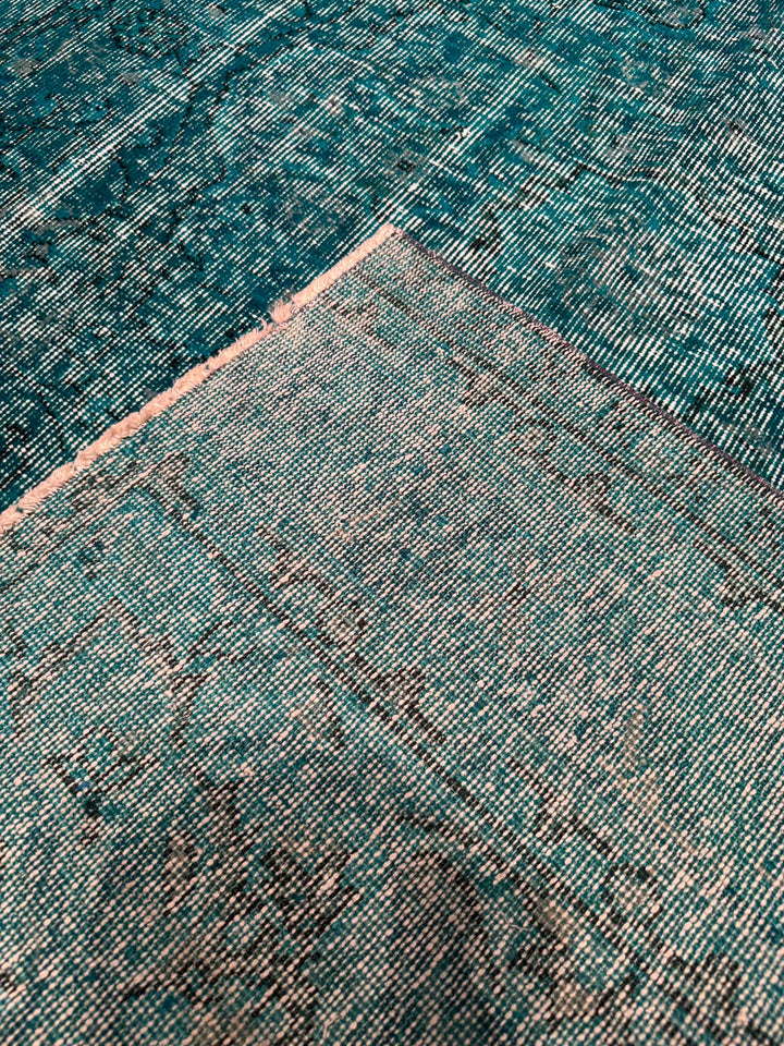 Orijinal Vintage Turkuaz Kök Boya Yün El Dokuma Halı 170x250 4.25 Metrekare - 5x8 ft