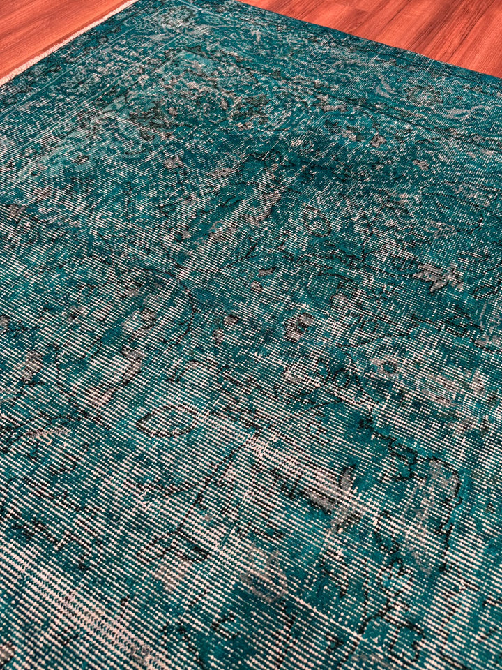 Orijinal Vintage Turkuaz Kök Boya Yün El Dokuma Halı 170x250 4.25 Metrekare - 5x8 ft