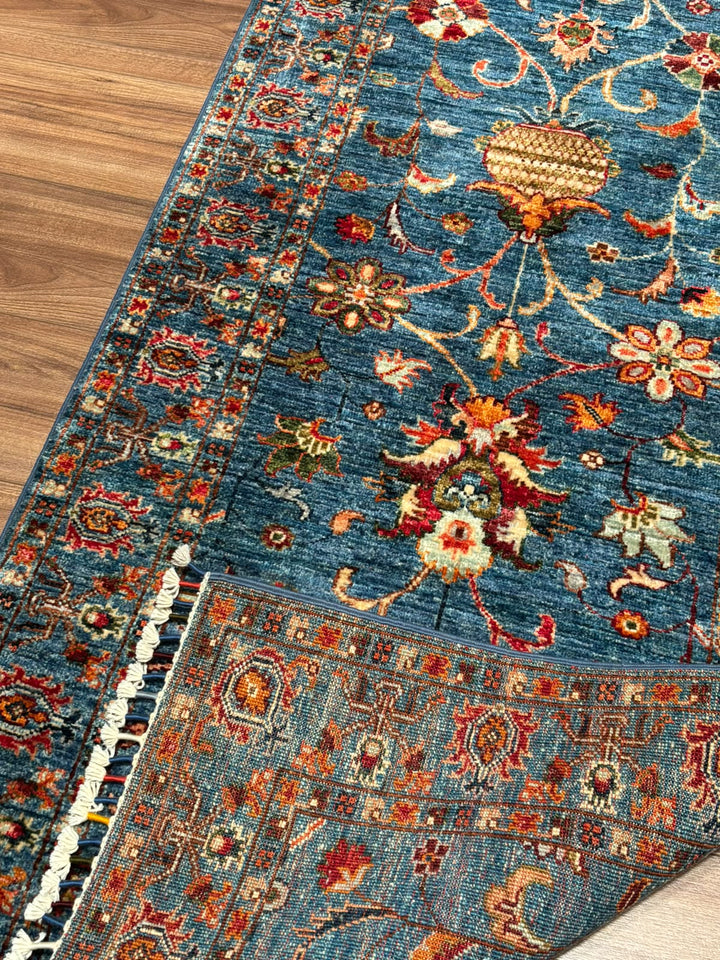 Sultani Binbirgece Yolluk Orijinal El Dokuması Lacivert Kök Boya Yün Halı 0.83x259 2.15 Metrekare - 3x8 ft