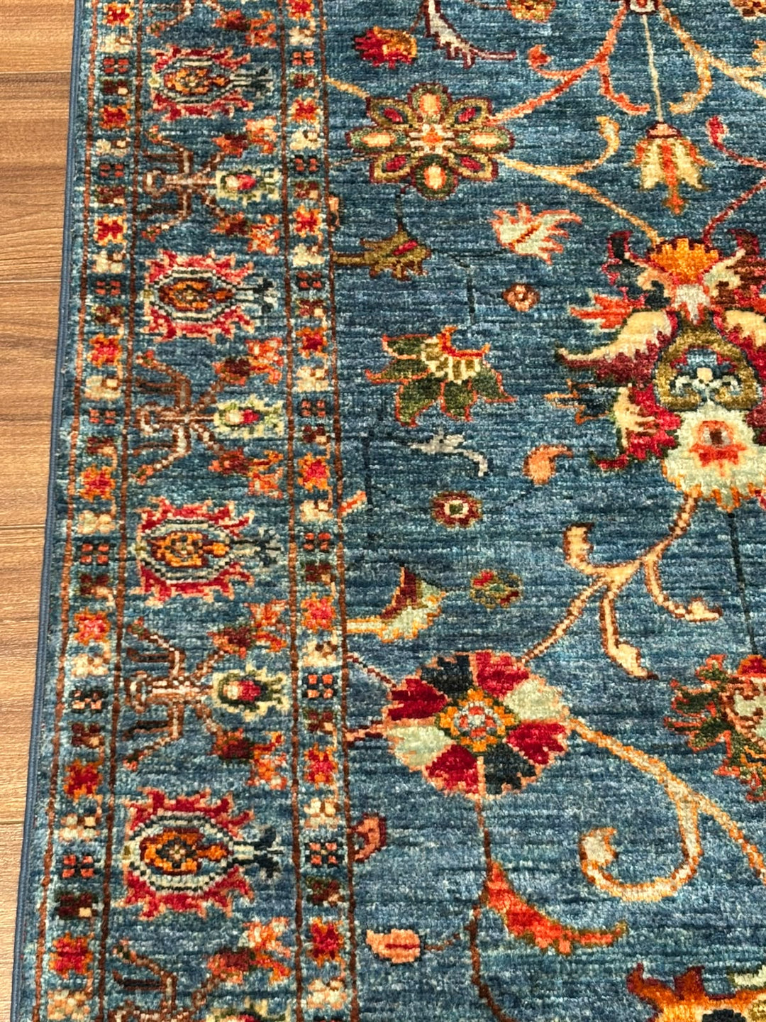 Sultani Binbirgece Yolluk Orijinal El Dokuması Lacivert Kök Boya Yün Halı 0.83x259 2.15 Metrekare - 3x8 ft