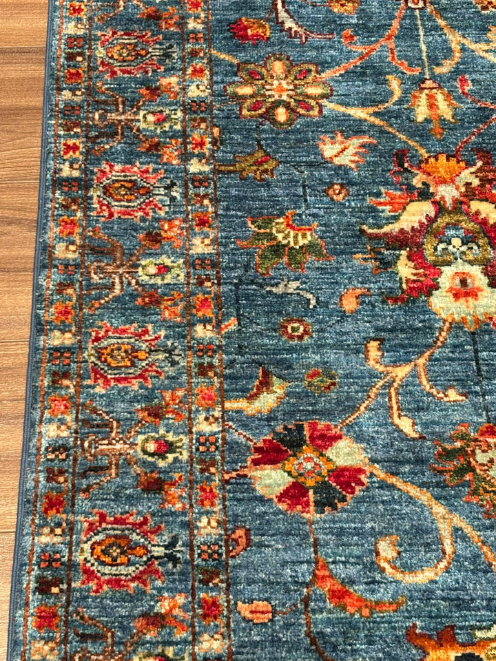 Sultani Binbirgece Yolluk Orijinal El Dokuması Lacivert Kök Boya Yün Halı 0.83x259 2.15 Metrekare - 3x8 ft