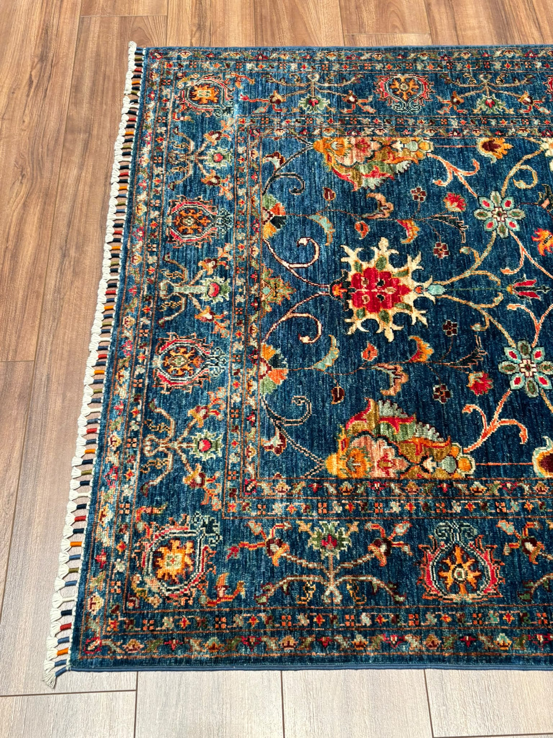 Sultani Binbirgece Orijinal El Dokuması Lacivert Kök Boya Yün Halı 125x182 2.28 Metrekare - 4x6 ft