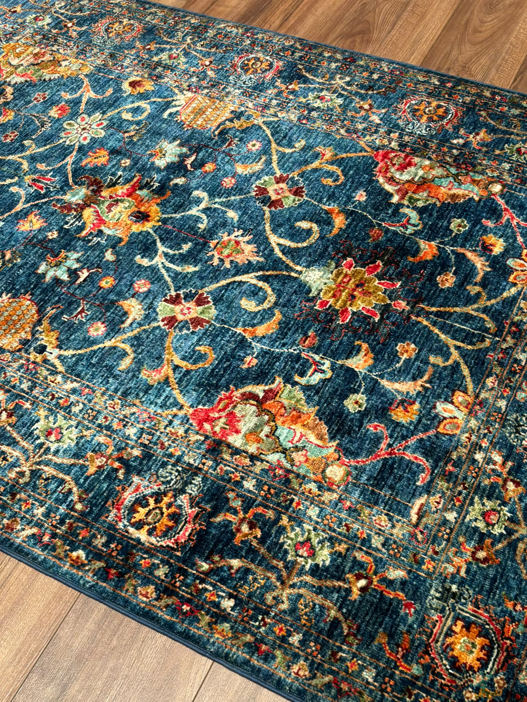 Sultani Binbirgece Orijinal El Dokuması Lacivert Kök Boya Yün Halı 125x182 2.28 Metrekare - 4x6 ft