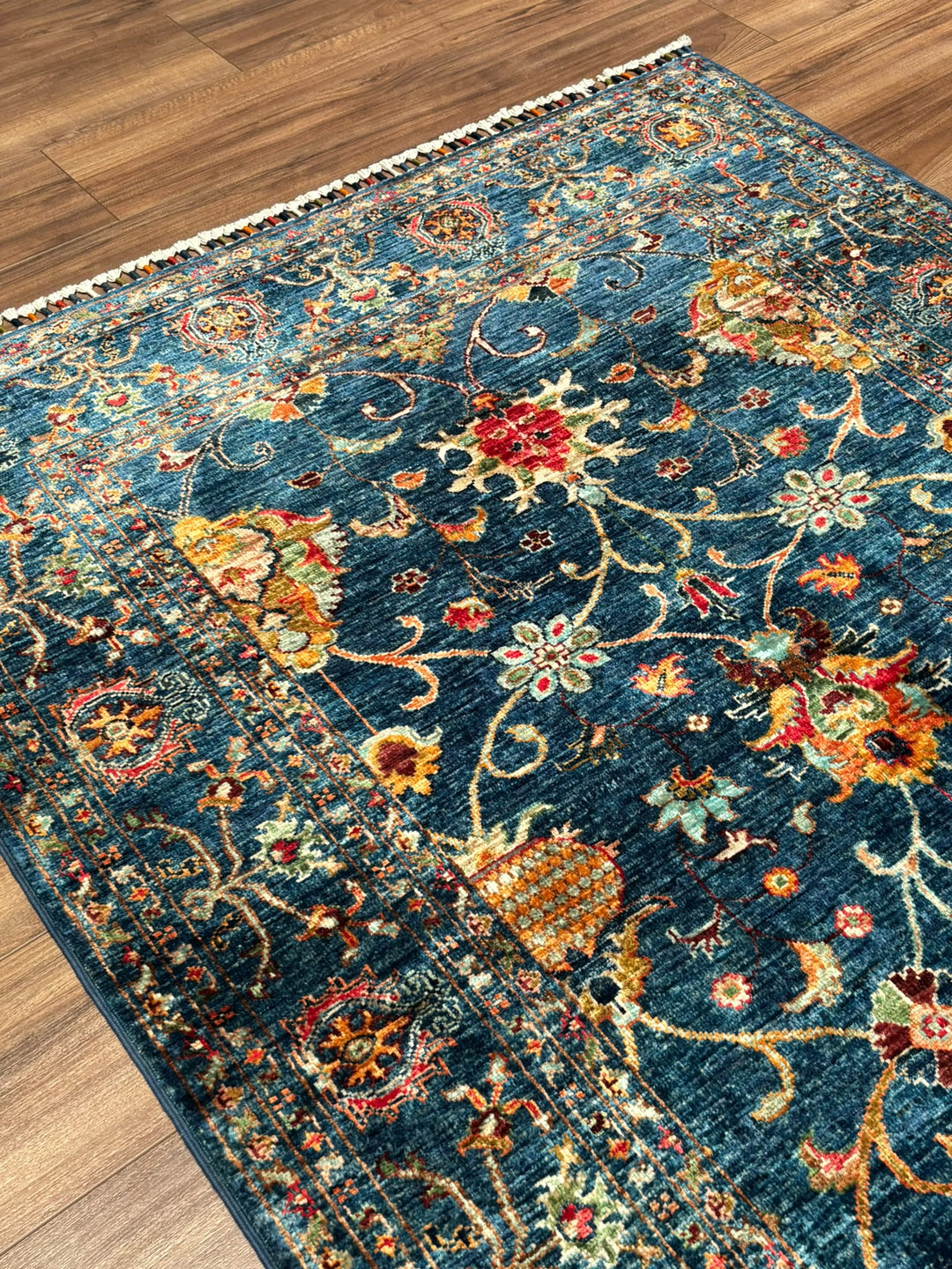 Sultani Binbirgece Orijinal El Dokuması Lacivert Kök Boya Yün Halı 125x182 2.28 Metrekare - 4x6 ft