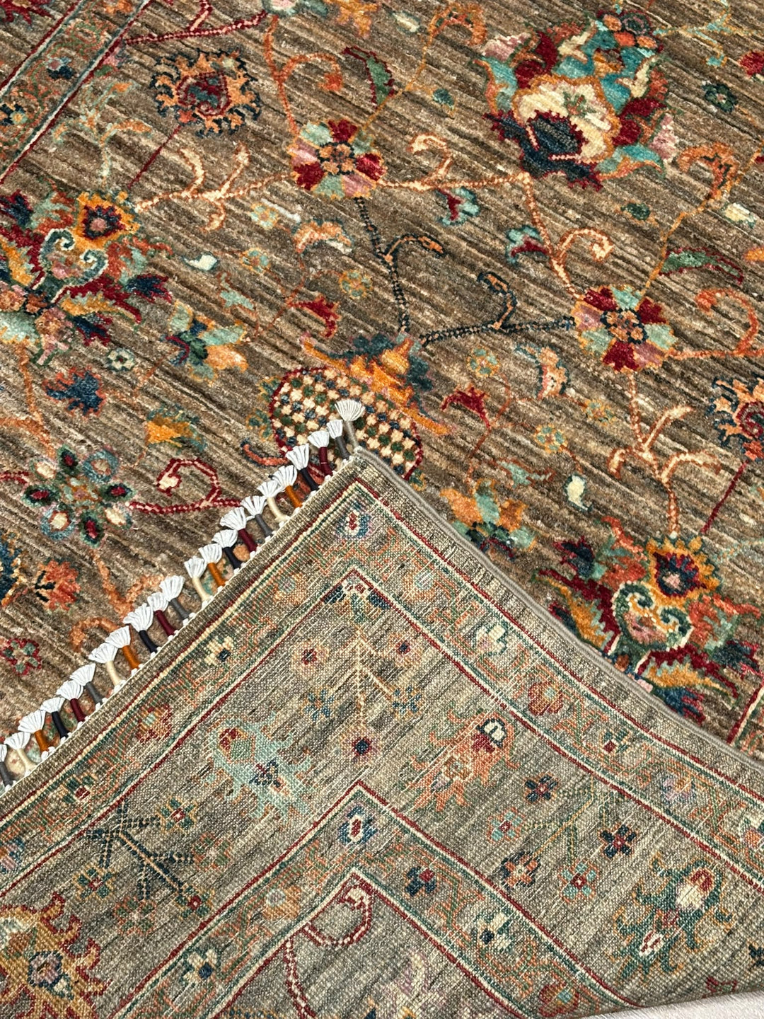 Sultani Binbirgece Orijinal El Dokuması Bej Kök Boya Yün Halı 122x178 2.17 Metrekare - 4x6 ft