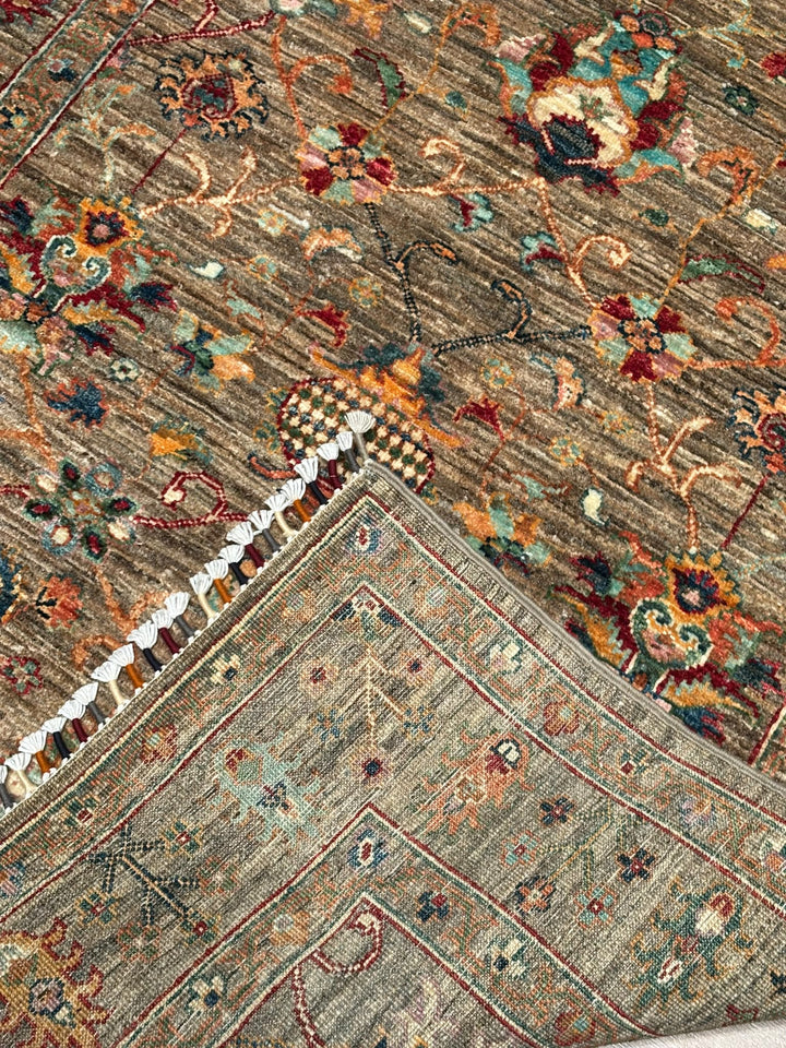 Sultani Binbirgece Orijinal El Dokuması Bej Kök Boya Yün Halı 122x178 2.17 Metrekare - 4x6 ft