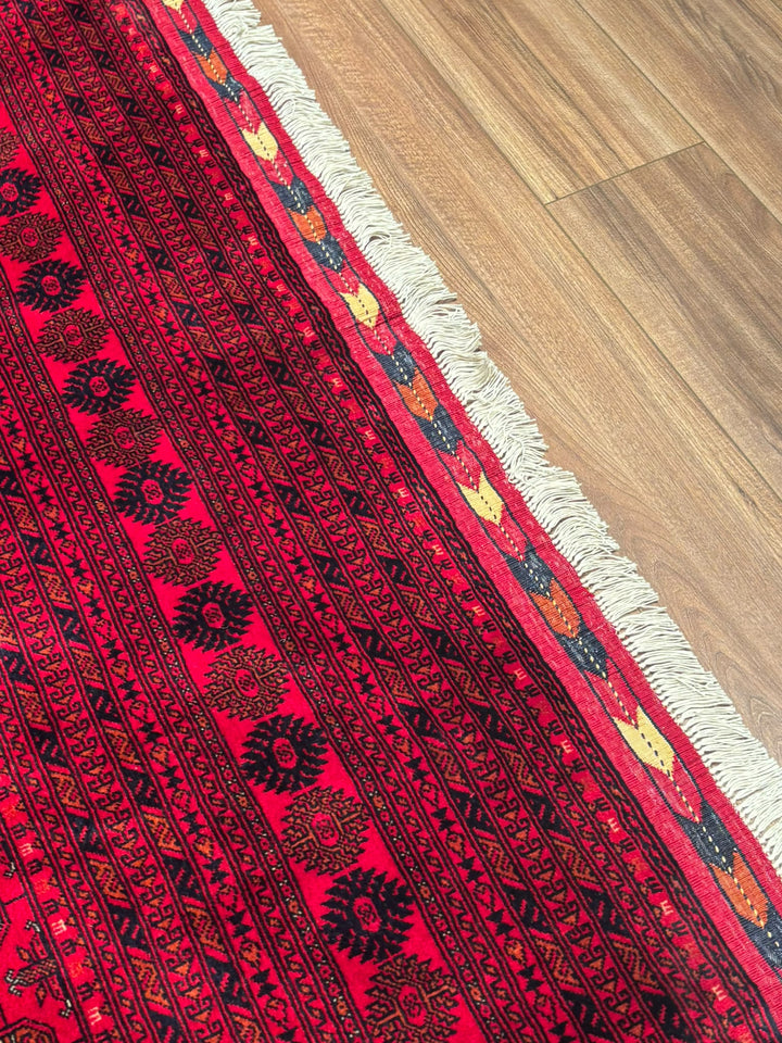 Afgan Halısı Bilcik Buhara Orijinal El Dokuması Kök Boya Yün 197x290 5.71 Metrekare - 7x10 ft