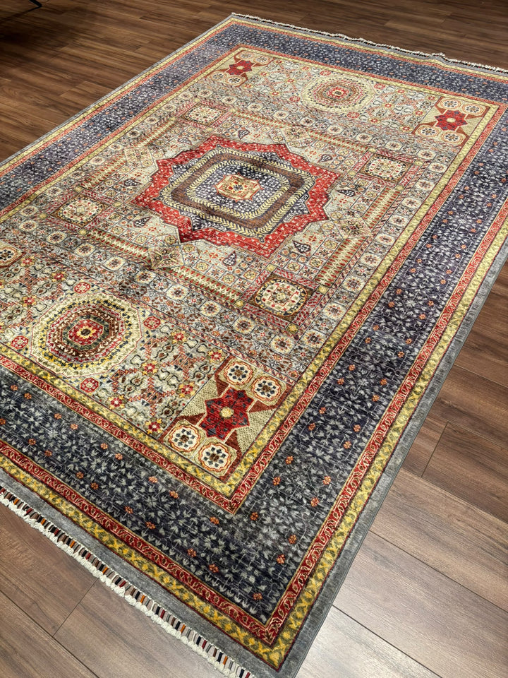 Memlük Orijinal El Dokuması Multi Kök Boya Yün Halı 207x282 5.84 Metrekare - 7x10 ft