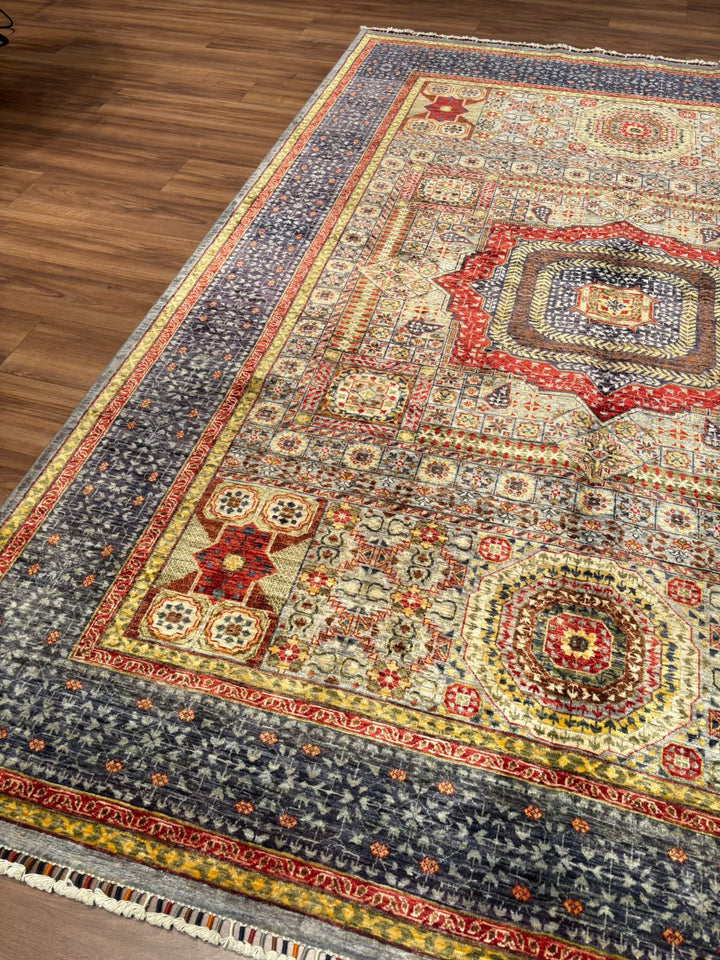 Memlük Orijinal El Dokuması Multi Kök Boya Yün Halı 207x282 5.84 Metrekare - 7x10 ft