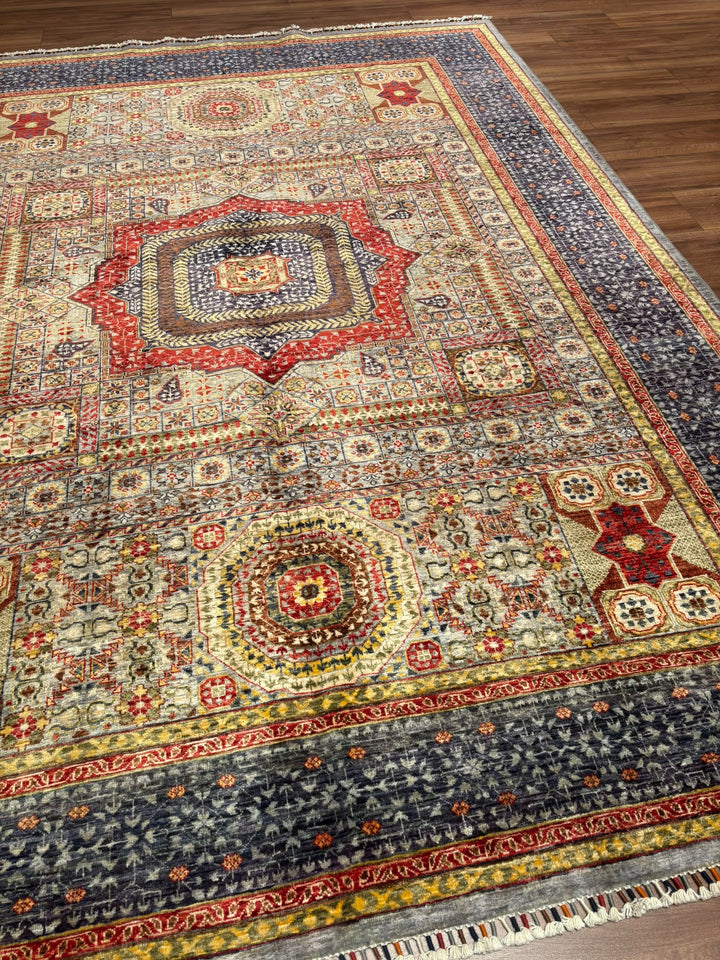Memlük Orijinal El Dokuması Multi Kök Boya Yün Halı 207x282 5.84 Metrekare - 7x10 ft