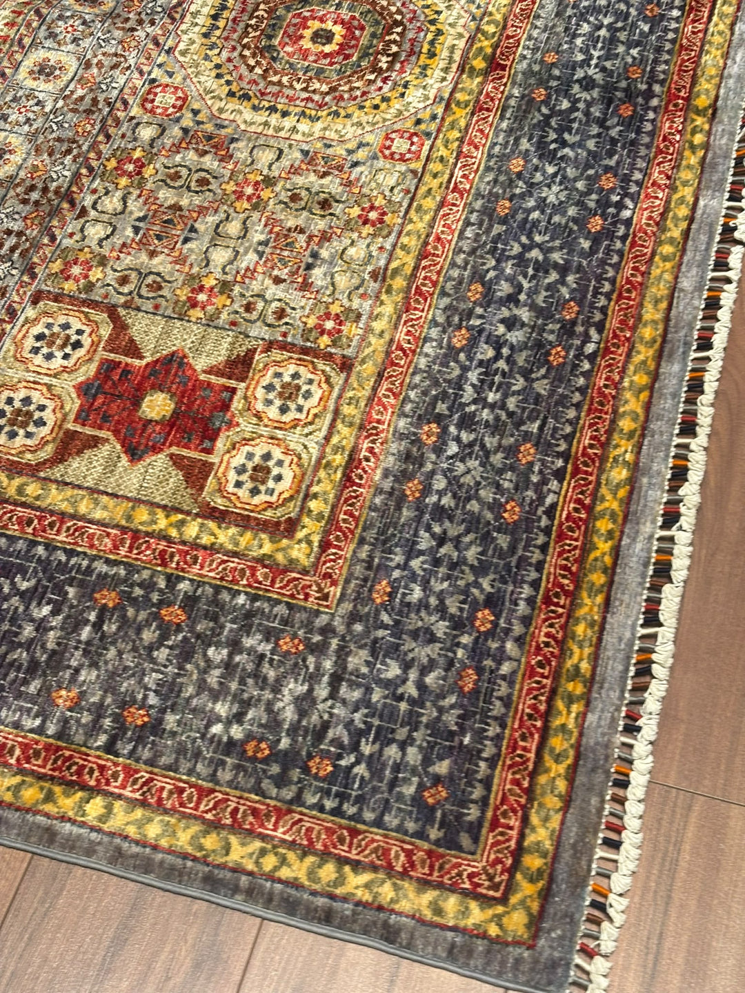 Memlük Orijinal El Dokuması Multi Kök Boya Yün Halı 207x282 5.84 Metrekare - 7x10 ft