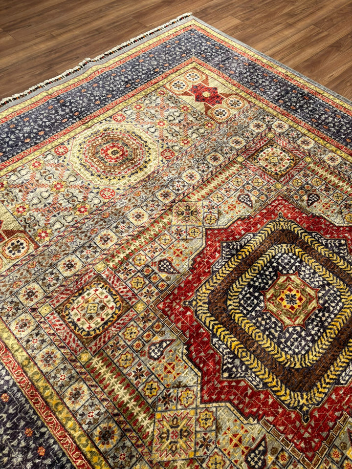 Memlük Orijinal El Dokuması Multi Kök Boya Yün Halı 207x282 5.84 Metrekare - 7x10 ft