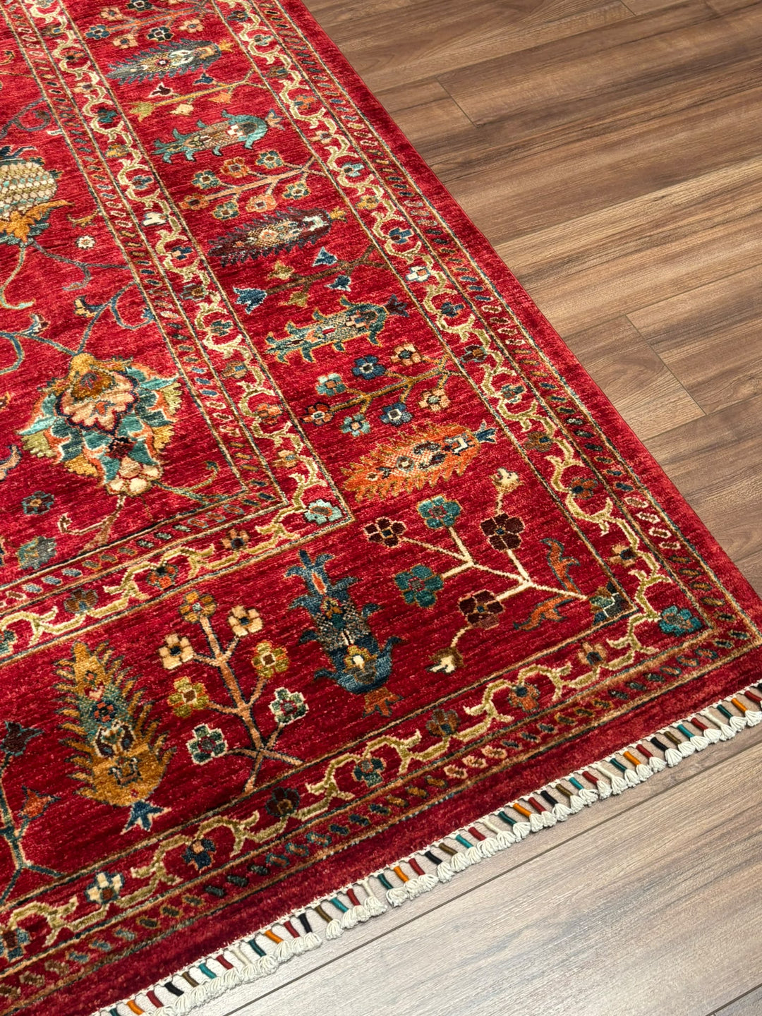 Sultani Binbirgece Orijinal El Dokuması Kırmızı Kök Boya Yün Halı 253x307 7.77 Metrekare - 8x10 ft