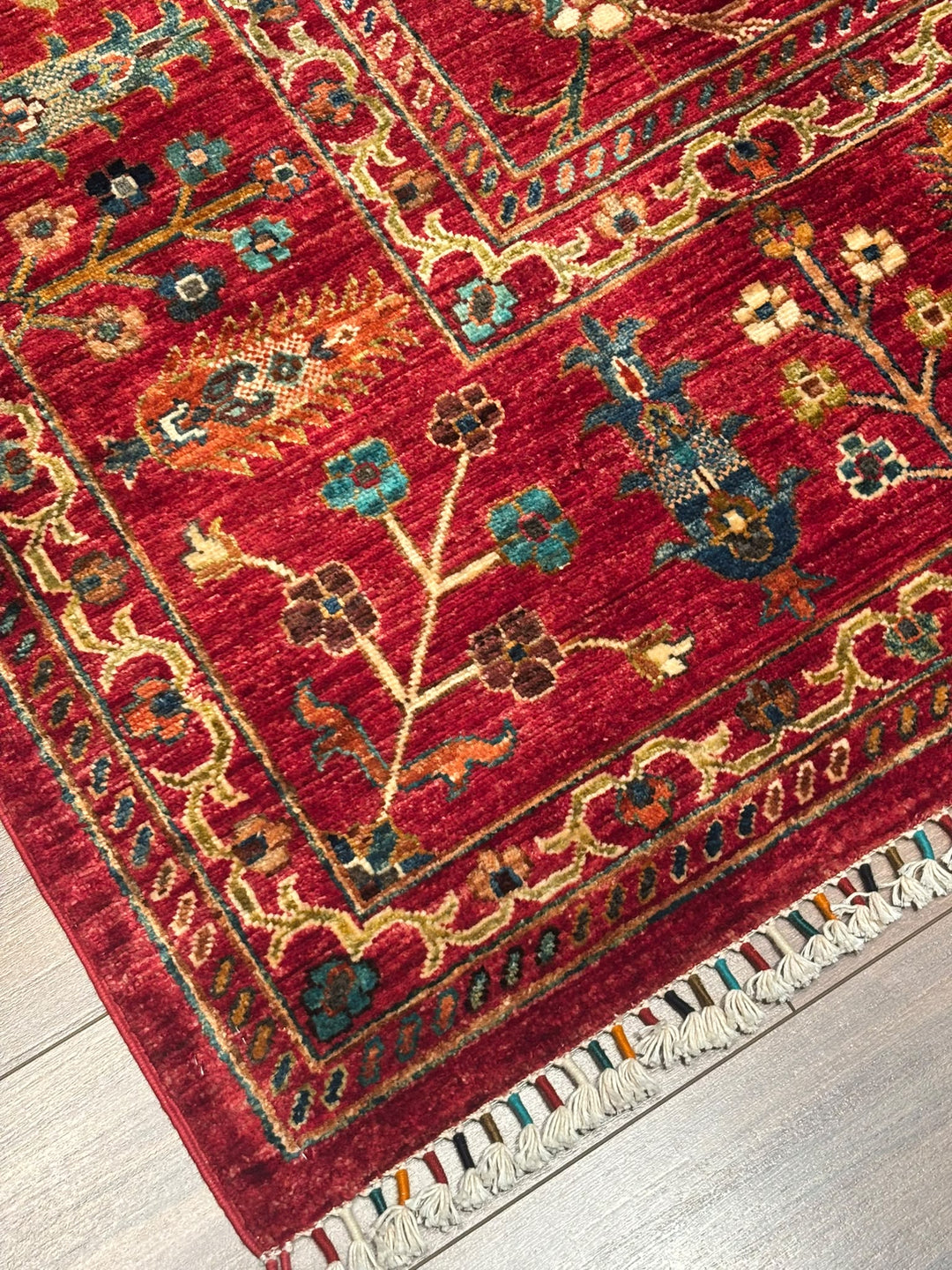 Sultani Binbirgece Orijinal El Dokuması Kırmızı Kök Boya Yün Halı 253x307 7.77 Metrekare - 8x10 ft