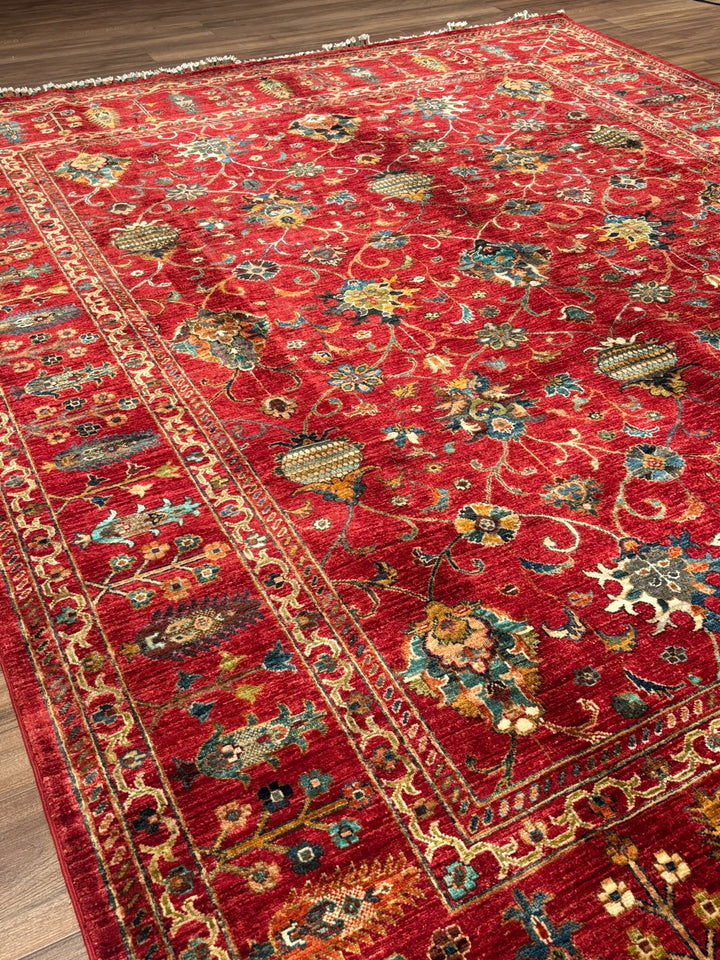 Sultani Binbirgece Orijinal El Dokuması Kırmızı Kök Boya Yün Halı 253x307 7.77 Metrekare - 8x10 ft