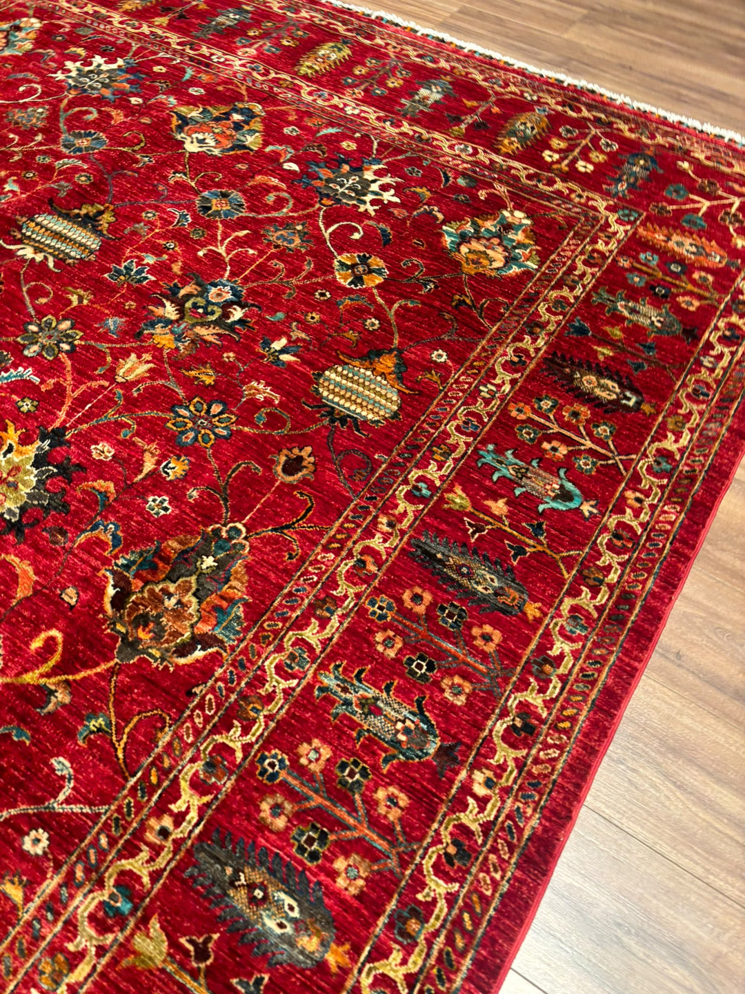 Sultani Binbirgece Orijinal El Dokuması Kırmızı Kök Boya Yün Halı 253x307 7.77 Metrekare - 8x10 ft