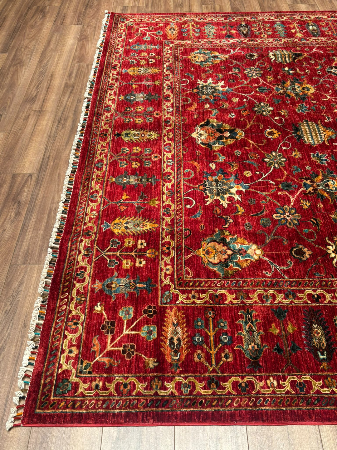 Sultani Binbirgece Orijinal El Dokuması Kırmızı Kök Boya Yün Halı 253x307 7.77 Metrekare - 8x10 ft