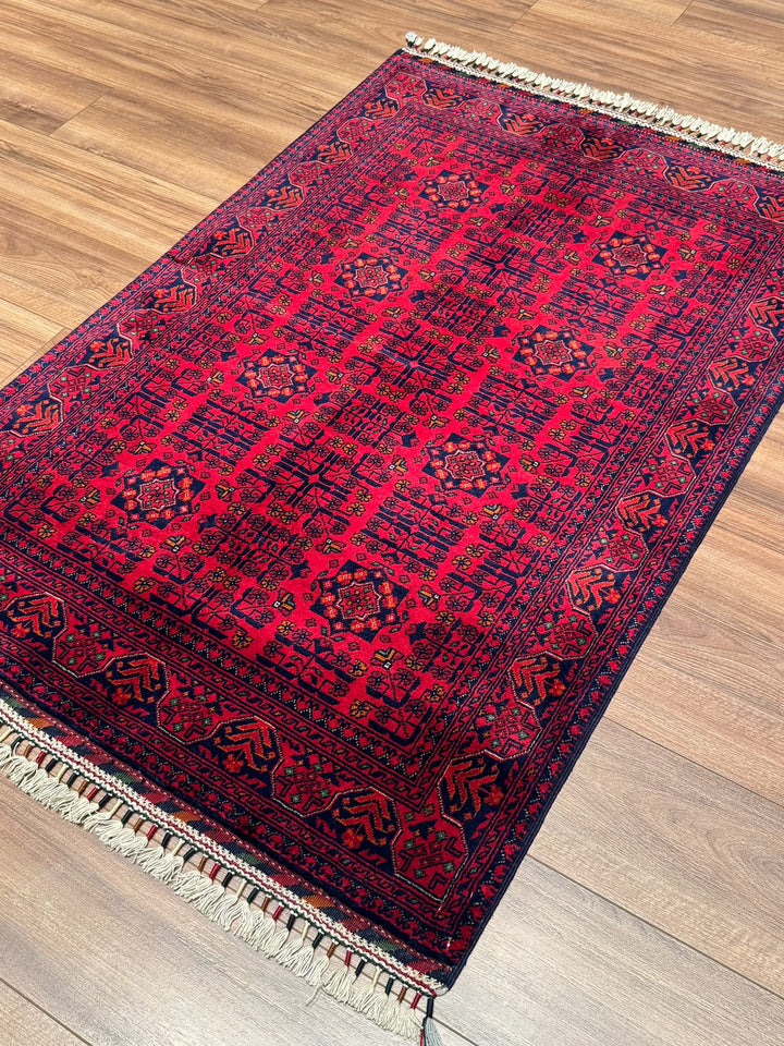 Afgan Halısı Bilcik Orijinal El Dokuması Kök Boya Yün 0.98x147 1.44 Metrekare - 3x5 ft