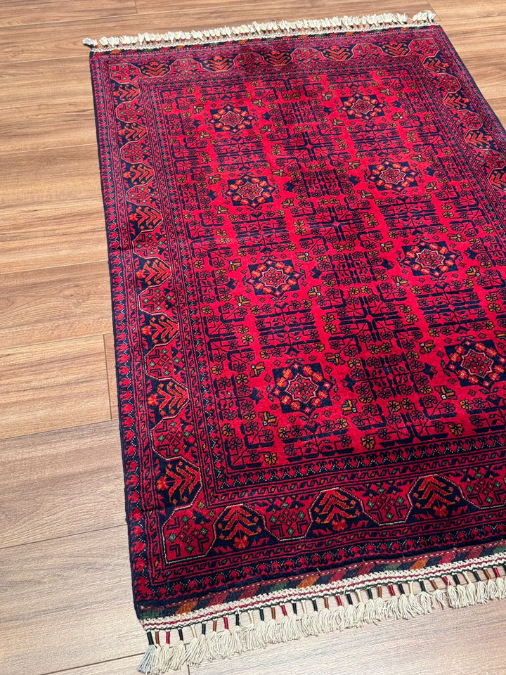 Afgan Halısı Bilcik Orijinal El Dokuması Kök Boya Yün 0.98x147 1.44 Metrekare - 3x5 ft