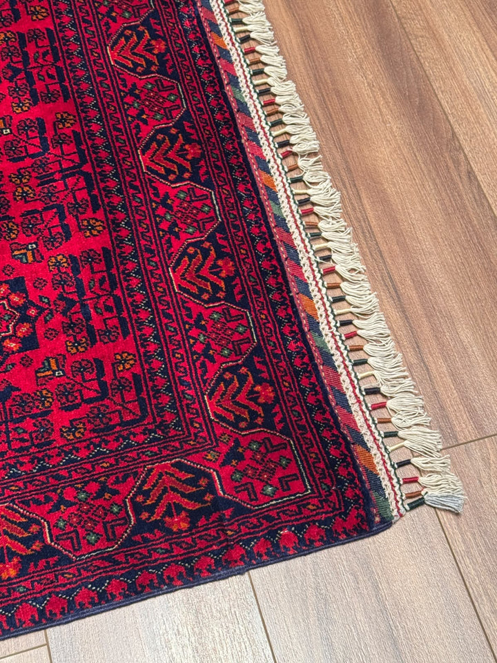 Afgan Halısı Bilcik Orijinal El Dokuması Kök Boya Yün 0.98x147 1.44 Metrekare - 3x5 ft