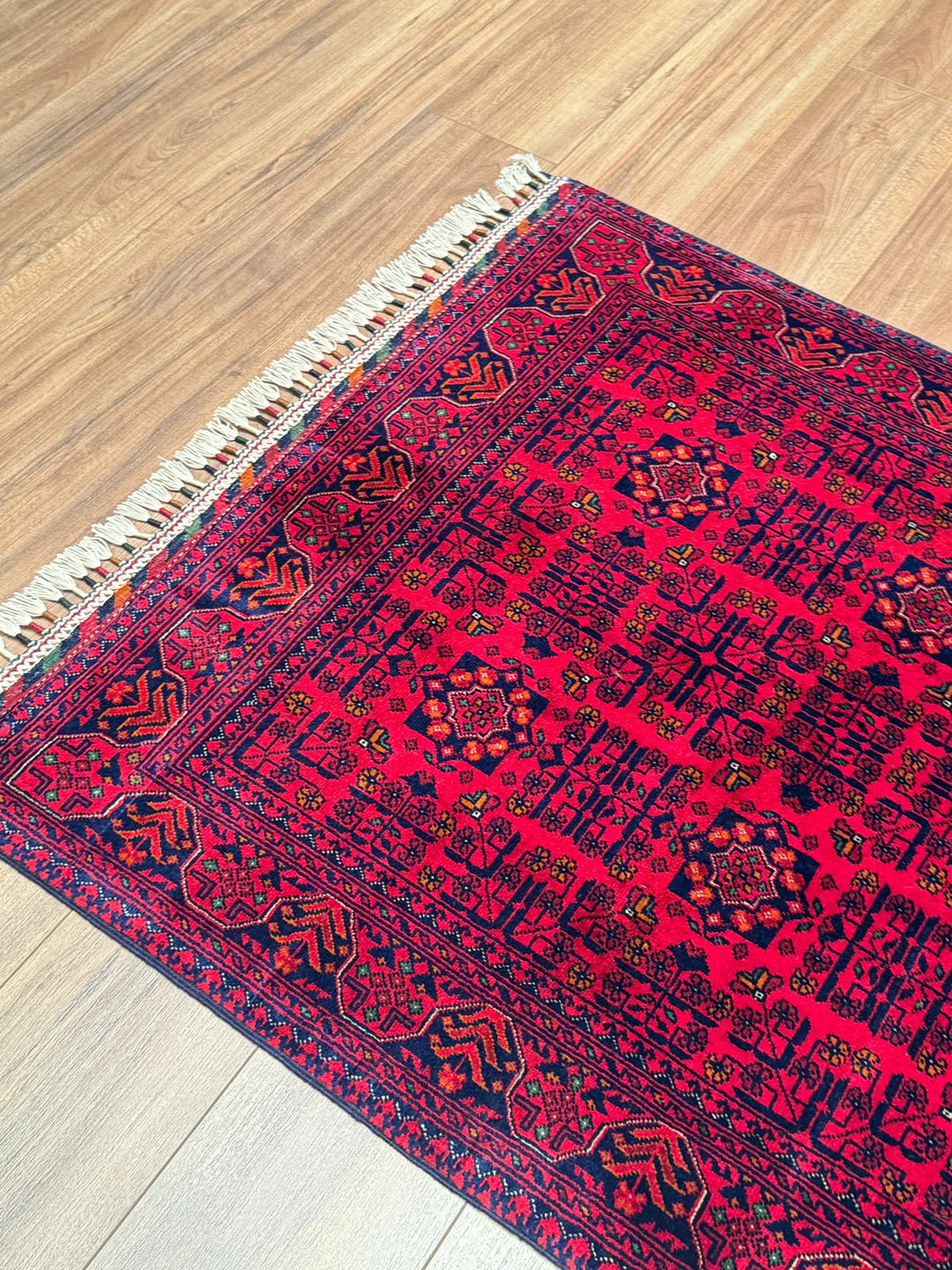 Afgan Halısı Bilcik Orijinal El Dokuması Kök Boya Yün 0.98x147 1.44 Metrekare - 3x5 ft