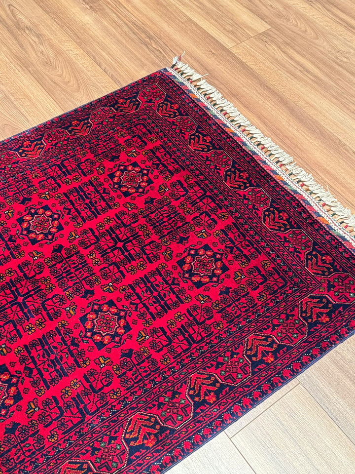 Afgan Halısı Bilcik Orijinal El Dokuması Kök Boya Yün 0.98x147 1.44 Metrekare - 3x5 ft