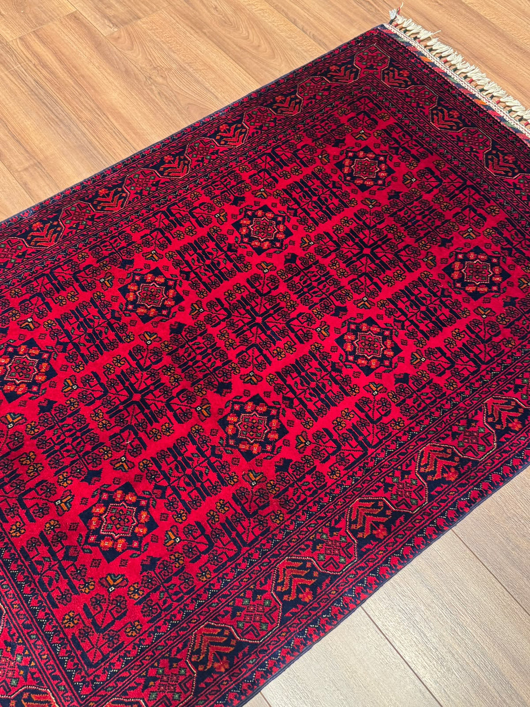 Afgan Halısı Bilcik Orijinal El Dokuması Kök Boya Yün 0.98x147 1.44 Metrekare - 3x5 ft