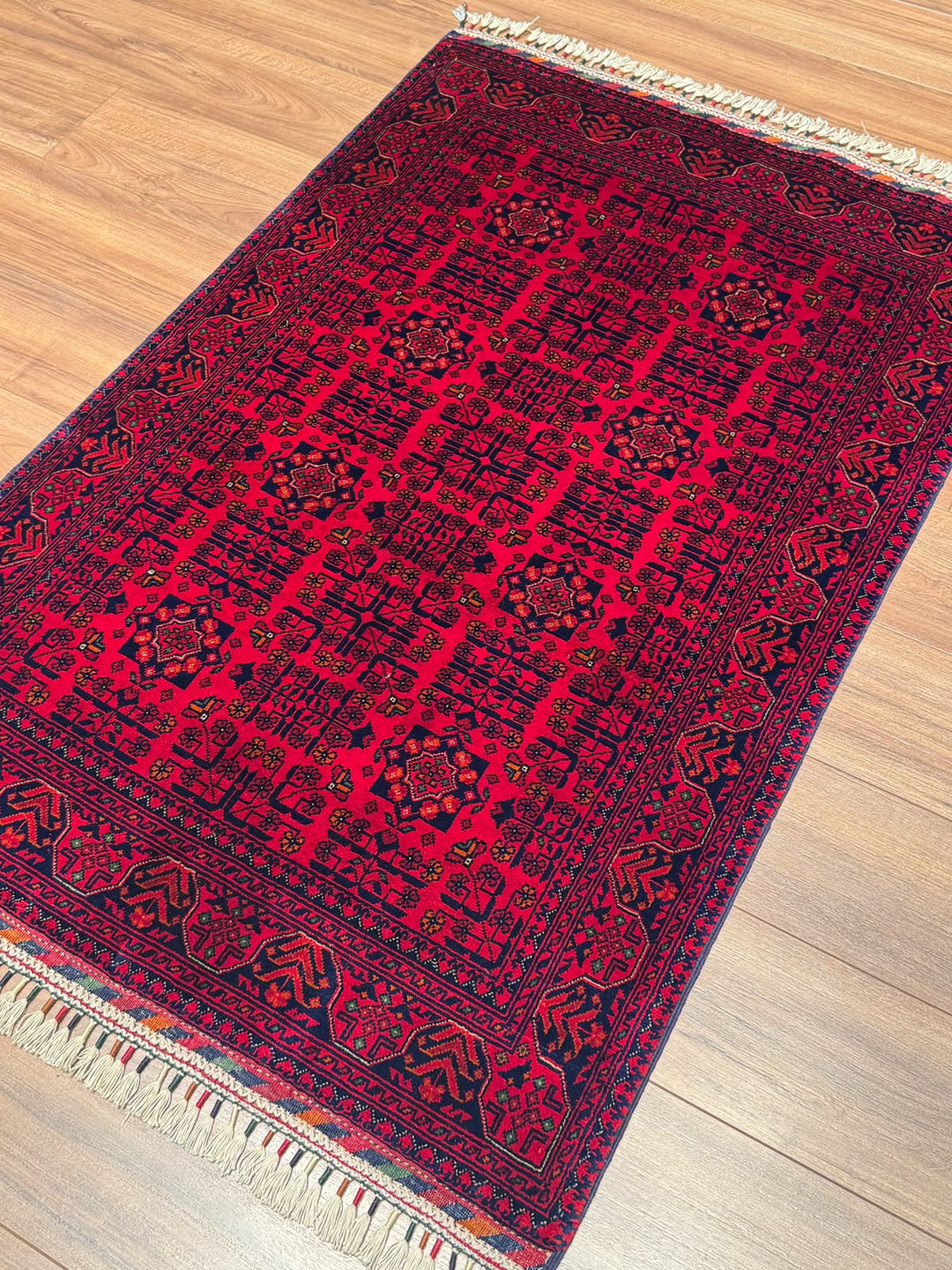 Afgan Halısı Bilcik Orijinal El Dokuması Kök Boya Yün 0.98x147 1.44 Metrekare - 3x5 ft