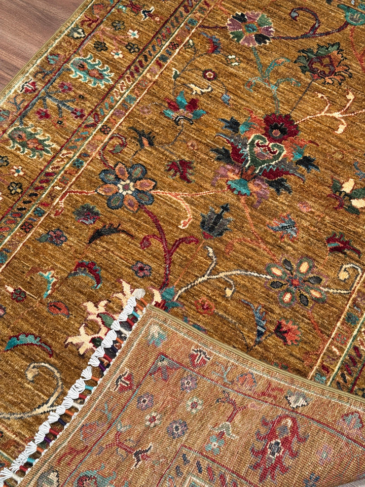 Sultani Binbirgece Orijinal El Dokuması Yeşil Kök Boya Yün Halı 100x151 1.51 Metrekare - 3x5 ft