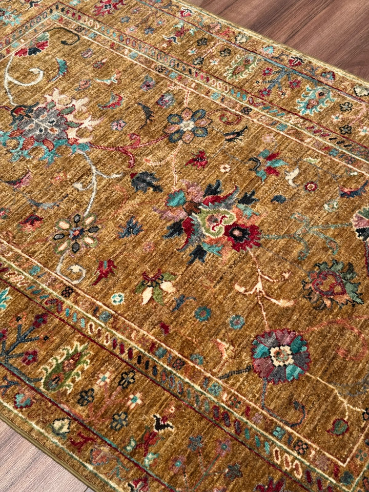 Sultani Binbirgece Orijinal El Dokuması Yeşil Kök Boya Yün Halı 102x150 1.53 Metrekare - 3x5 ft