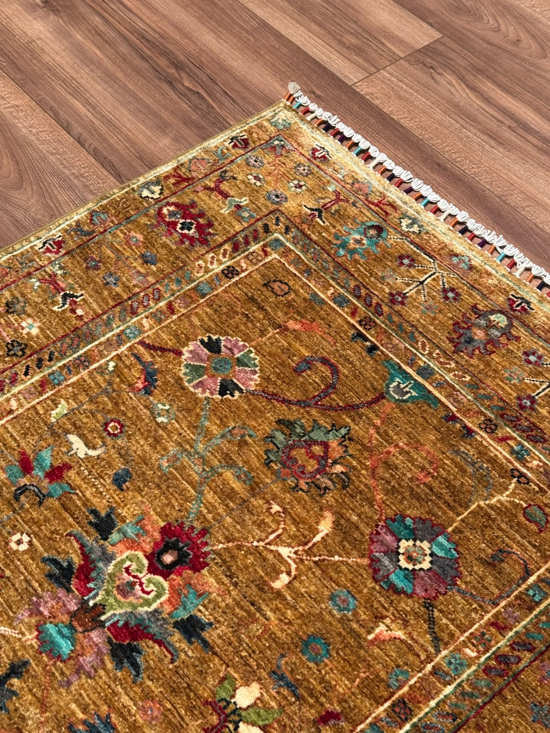 Sultani Binbirgece Orijinal El Dokuması Yeşil Kök Boya Yün Halı 102x150 1.53 Metrekare - 3x5 ft
