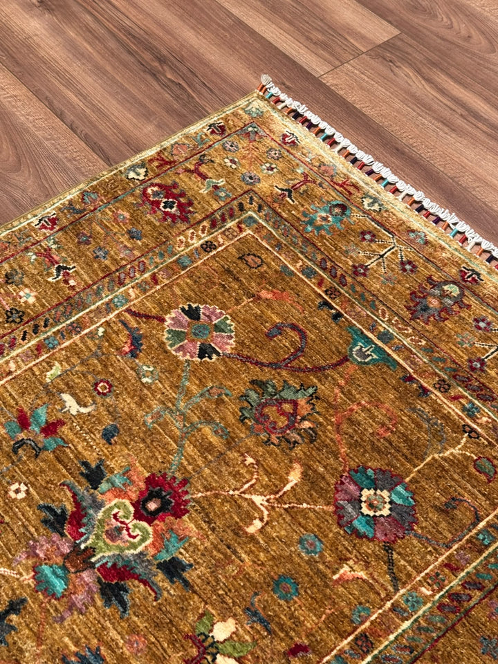 Sultani Binbirgece Orijinal El Dokuması Yeşil Kök Boya Yün Halı 102x150 1.53 Metrekare - 3x5 ft