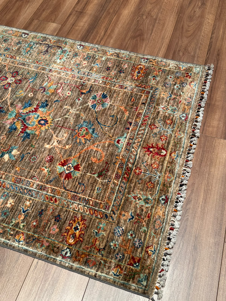 Sultani Binbirgece Orijinal El Dokuması Toprak Kök Boya Yün Halı 103x154 1.59 Metrekare - 3x5 ft
