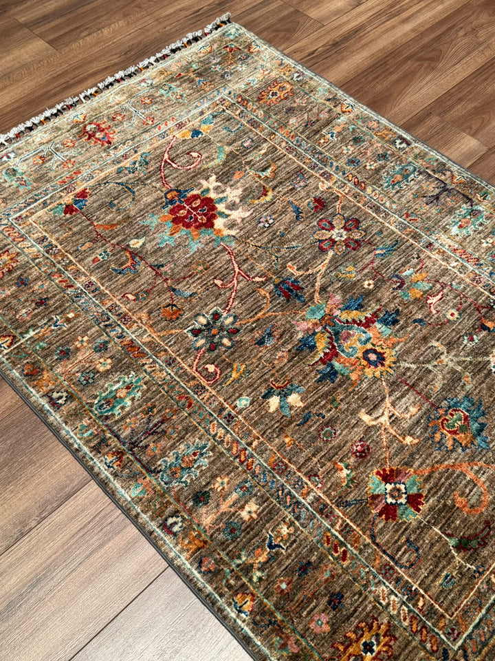 Sultani Binbirgece Orijinal El Dokuması Toprak Kök Boya Yün Halı 103x154 1.59 Metrekare - 3x5 ft