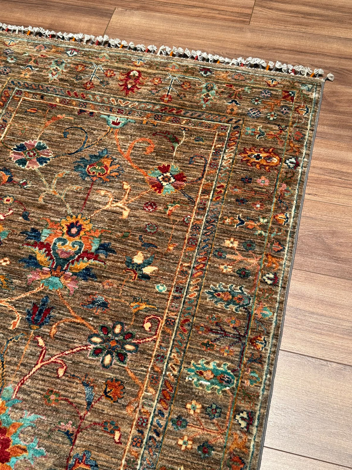 Sultani Binbirgece Orijinal El Dokuması Toprak Kök Boya Yün Halı 103x154 1.59 Metrekare - 3x5 ft
