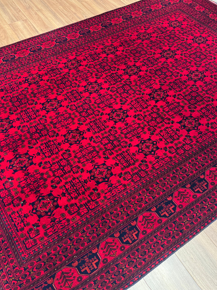 Afgan Halısı Bilcik Orijinal El Dokuması Kök Boya Yün 205x303 6.21 Metrekare - 7x10 ft