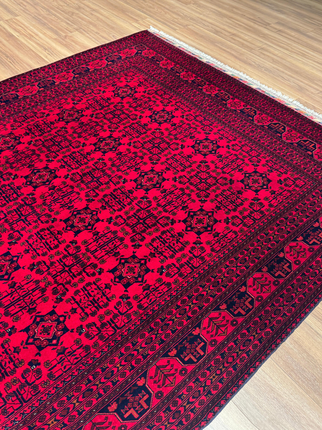 Afgan Halısı Bilcik Orijinal El Dokuması Kök Boya Yün 205x303 6.21 Metrekare - 7x10 ft