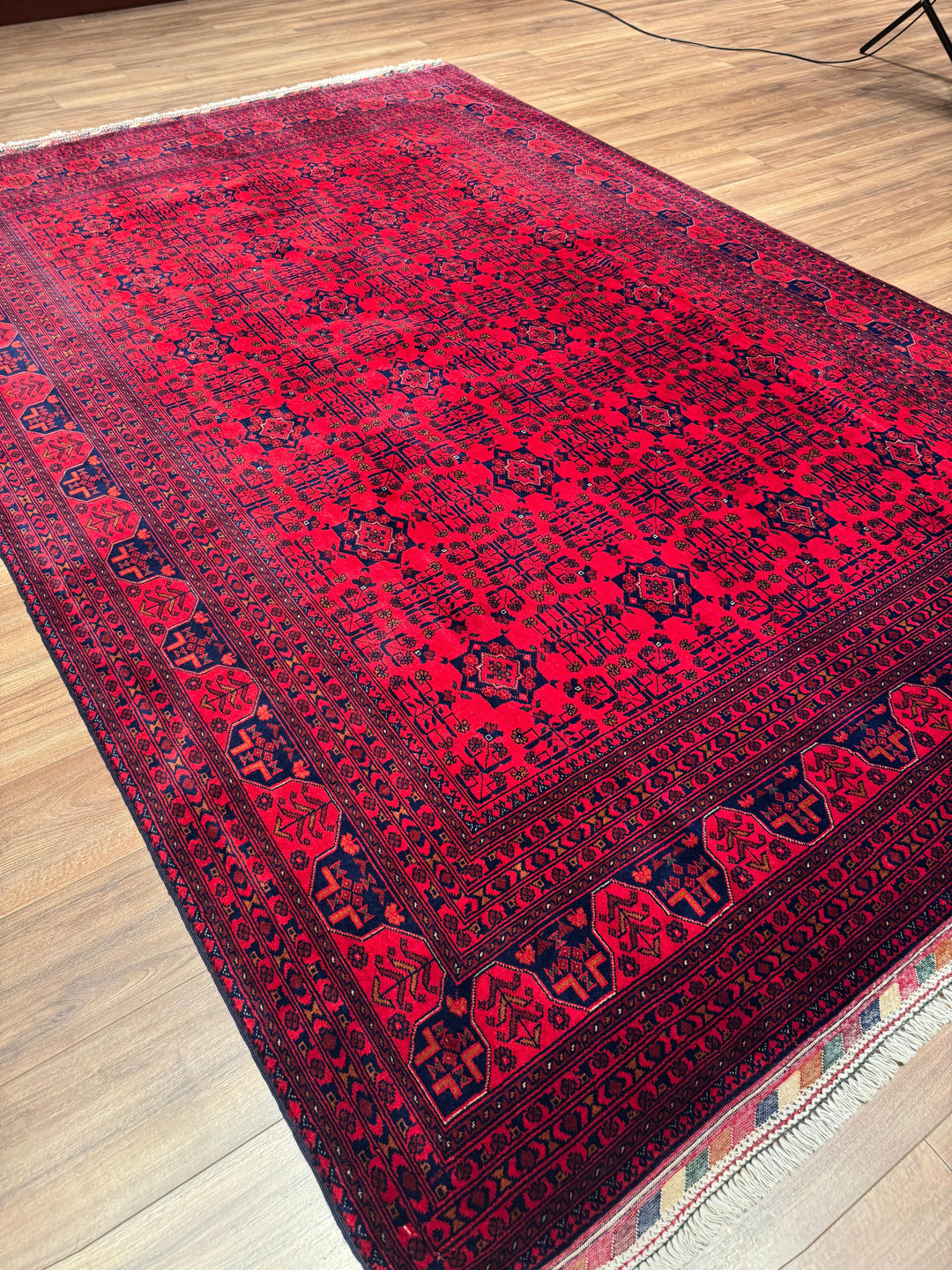 Afgan Halısı Bilcik Orijinal El Dokuması Kök Boya Yün 205x303 6.21 Metrekare - 7x10 ft