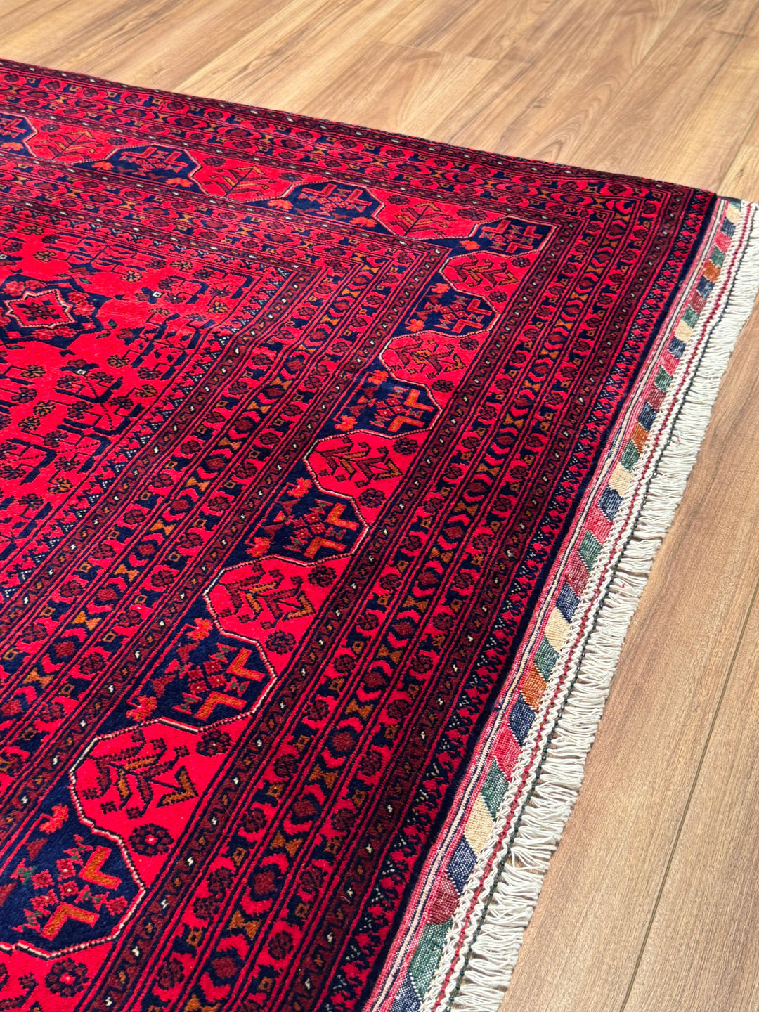 Afgan Halısı Bilcik Orijinal El Dokuması Kök Boya Yün 205x303 6.21 Metrekare - 7x10 ft