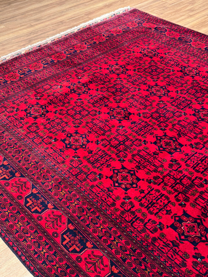 Afgan Halısı Bilcik Orijinal El Dokuması Kök Boya Yün 205x303 6.21 Metrekare - 7x10 ft