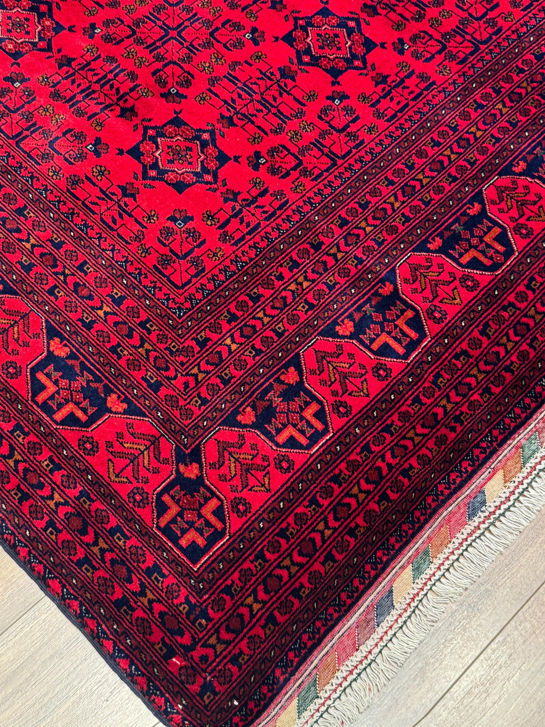 Afgan Halısı Bilcik Orijinal El Dokuması Kök Boya Yün 205x303 6.21 Metrekare - 7x10 ft