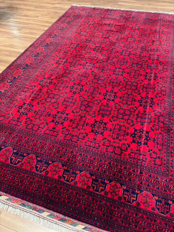Afgan Halısı Bilcik Orijinal El Dokuması Kök Boya Yün 205x303 6.21 Metrekare - 7x10 ft
