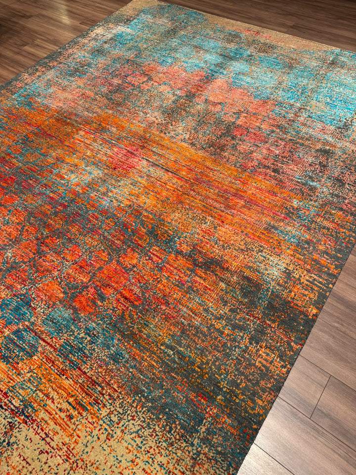 Oxidised Orijinal El Dokuması Multi Yün İpek Halı 272x363 9.87 Metrekare - 9x12 ft