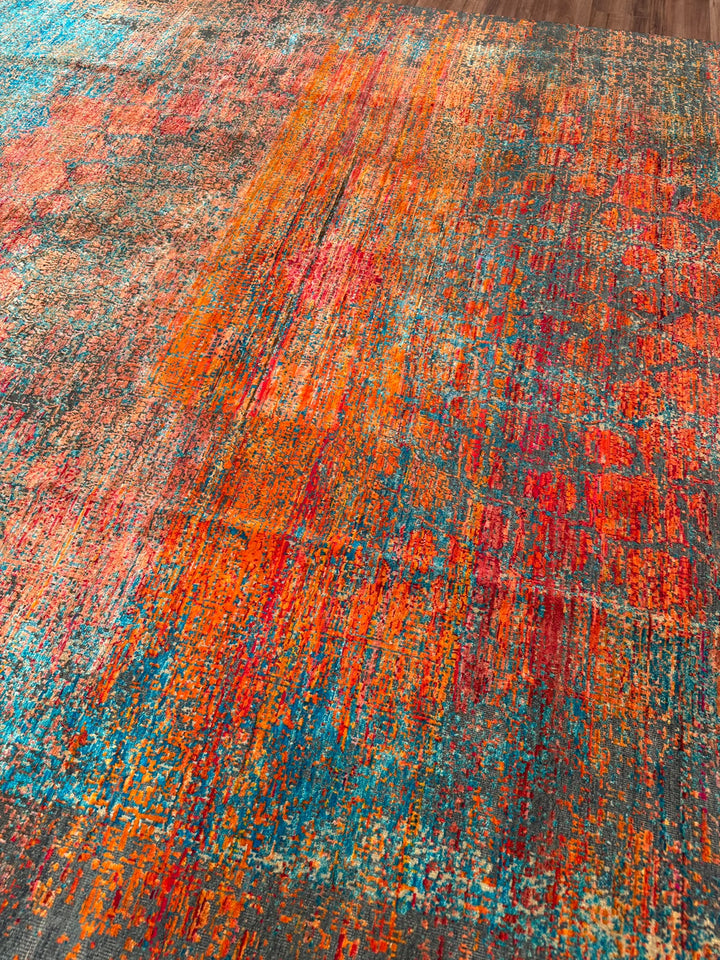 Oxidised Orijinal El Dokuması Multi Yün İpek Halı 272x363 9.87 Metrekare - 9x12 ft