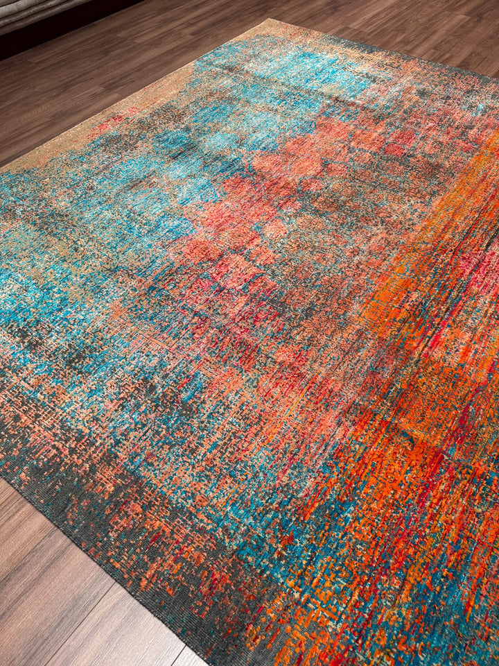 Oxidised Orijinal El Dokuması Multi Yün İpek Halı 272x363 9.87 Metrekare - 9x12 ft