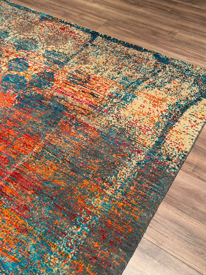 Oxidised Orijinal El Dokuması Multi Yün İpek Halı 272x363 9.87 Metrekare - 9x12 ft