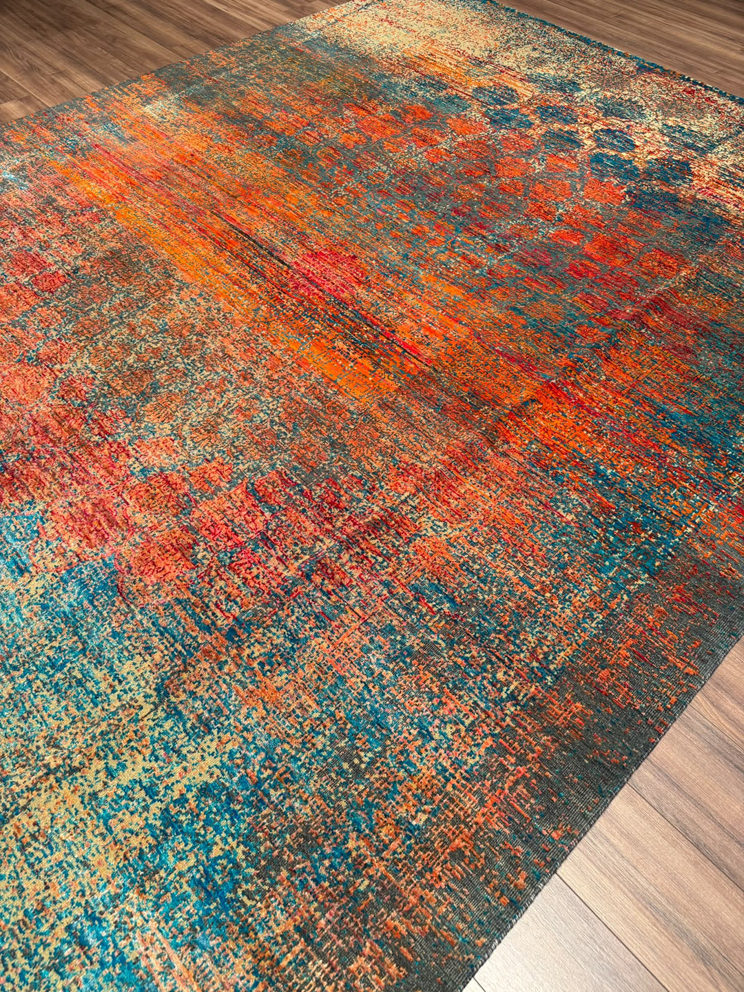 Oxidised Orijinal El Dokuması Multi Yün İpek Halı 272x363 9.87 Metrekare - 9x12 ft
