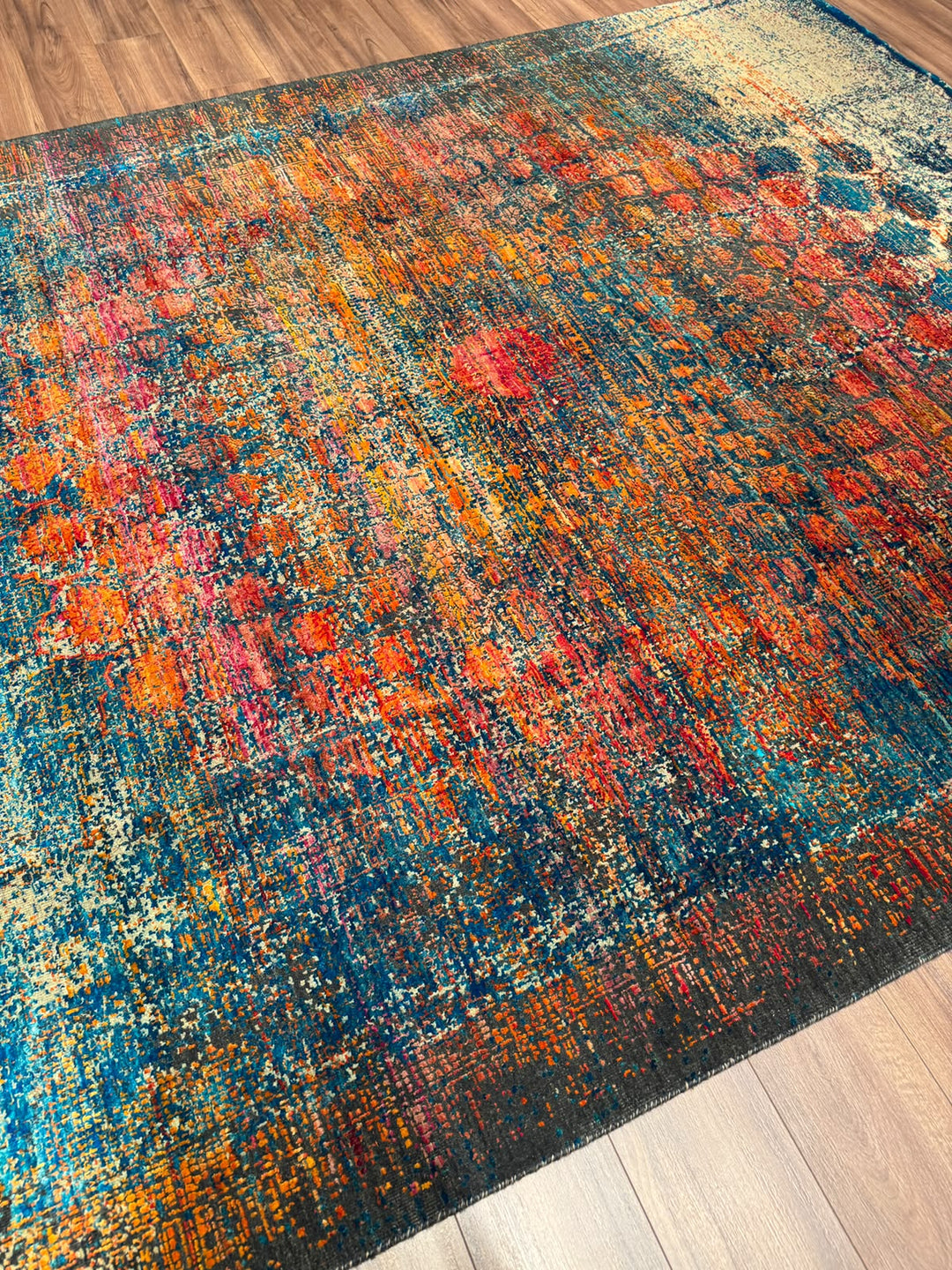Oxidised Orijinal El Dokuması Multi Yün İpek Halı 244x304 7.42 Metrekare - 8x10 ft